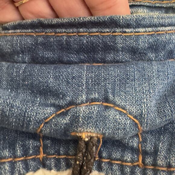 Vintage GAP Denim Shoulder Bag Sherpa Trim Toggle Pockets Y2K 2000s Jean Purse - Picture 5 of 16